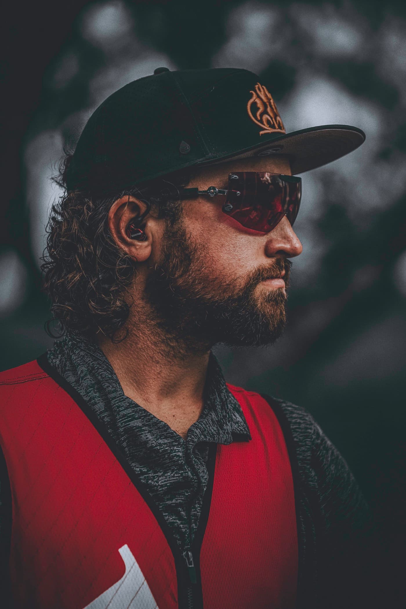 A focused profile portrait of David Radulovich during competition.